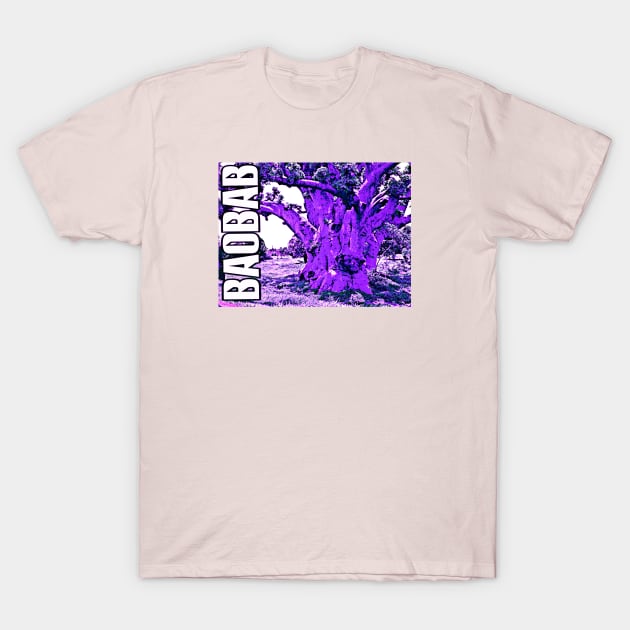 "Gouye Sipi" the Ancient Mystical Sacred Baobab Tree - Mauve & Pink T-Shirt by Tony Cisse Art Originals